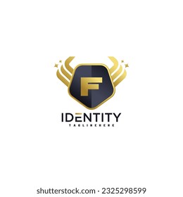 Luxury Letter F logo, gold Bull logo,head bull logo, monogram Logo Design Template