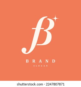 Luxury letter FB or F3 logo design vector 