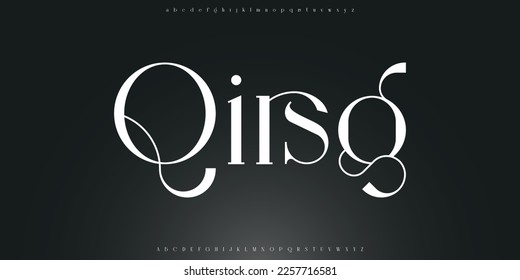Luxury letter font and tech typeface. Minimal Alphabet set. Creative fonts Logo design for Business.