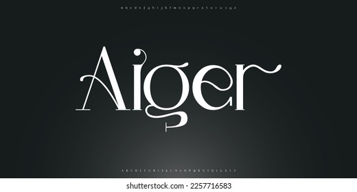 Letra de lujo y tipo de letra tecnológica. Conjunto de alfabetos mínimo. Fuentes creativas Diseño de logotipos para empresas.