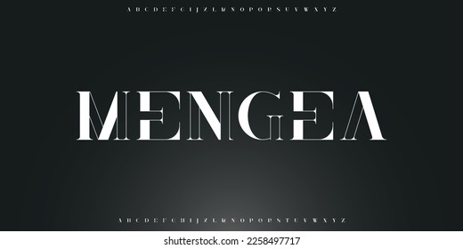 Luxury letter font and tech typeface. Minimal Alphabet set. Creative fonts Logo design for Business.