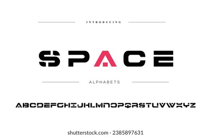 Luxuriöse Schriftart und technische Schrift. Minimal Alphabet Set. Kreative Schriftarten Logo-Design für Business.