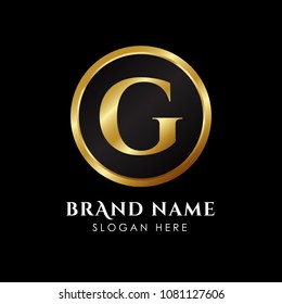 luxury letter G logo template in gold color. Royal premium logo template vector