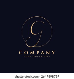 Modelo de logotipo de letra g de luxo em cor dourada. Moderno moderno design inicial de logotipo de carta g luxo. Modelo de vetor de design de logotipo de letra g premium real.