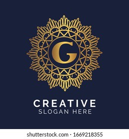 Luxury letter G monogram vector logo design. mandala and ornamental style.
