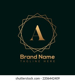 Luxury Letter A Gold Queen Design Logo. Elegant Gold logo Design consept for boutique,restaurant, wedding service, hotel or business identity.