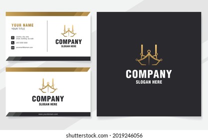Luxury letter H with abstract crown logo template