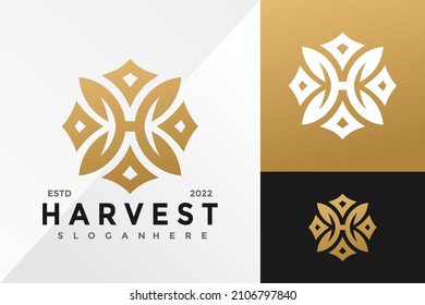 Luxury Letter H Floral Logo Design Vector illustration template