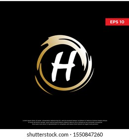 luxury letter h inside enzo zen logo. modern icon, template design
