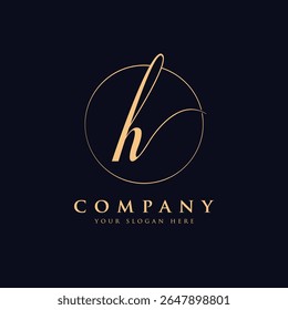 Luxury letter h logo template in gold color. Modern trendy initial luxury h letter logo design. Royal premium letter h logo design vector template.