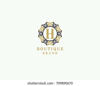 Luxury letter H monogram vector logo design. mandala and boutique logo.