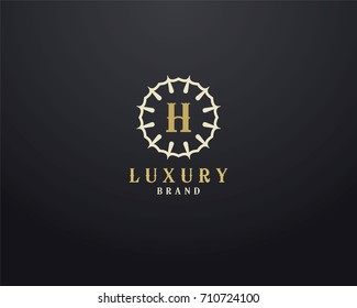 Luxury letter H monogram vector logo design. mandala and hotel logo.