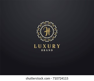 Luxury letter H monogram vector logo design. mandala and ornamental logo.