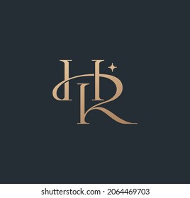 letra de lujo h r logotipo serif monograma