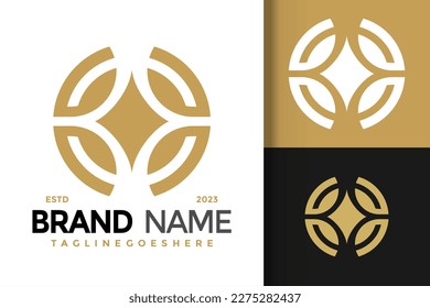 Luxury letter h star logo vector icon illustration