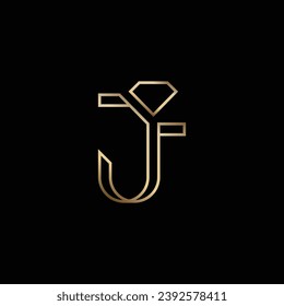 Luxury letter J with diamond for beauty style