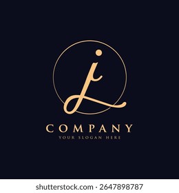 Luxury letter j logo template in gold color. Modern trendy initial luxury j letter logo design. Royal premium letter j logo design vector template.