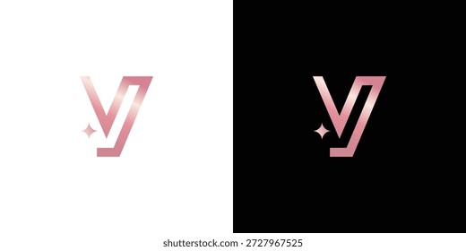 Logotipo de lujo del monograma de la letra J V para las marcas de Premium, la moda y la identidad Corporativa elegante