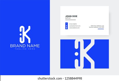 luxury letter k logo with clean business card