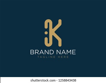 Luxury letter K logo. Elegant identity design