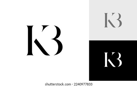 Luxury letter KB monogram logo design vector