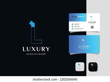 Luxury Letter L logo design template with Business card. Luxury elegant vector element. Premium business logotype. Graphic alphabet symbol for corporate business identity