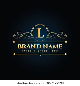 Luxury letter L monogram vector brand logo design.