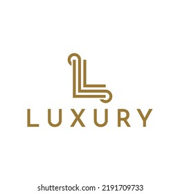 luxury letter L vector logo design