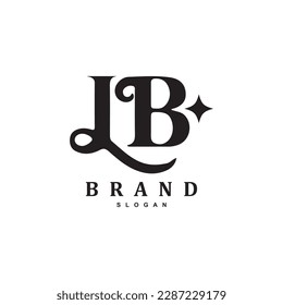 Luxury letter LB with star logo design for your brand or business