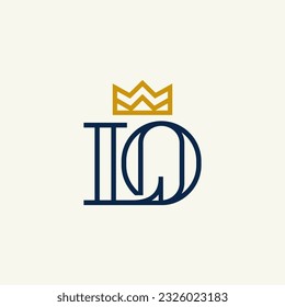 luxury letter LO logo design. Vector illustration letter LO and crown. Modern logo design vector icon template