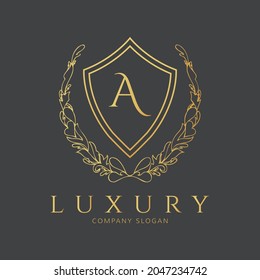 Luxury A letter logo design