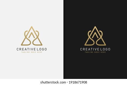 Luxury Letter A Logo Design. Eleganter Geometrischer Linienkurven-Vektorlogotyp. Illustration des Creative Monogram Logos.