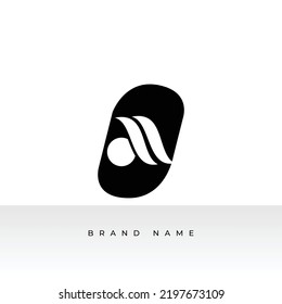 Diseño De Logotipo Carta De Lujo A. Elegante Logotipo de vectores de curva de línea geométrica. Ilustración del logotipo de un monograma creativo con EPS 10