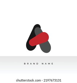 Diseño De Logotipo Carta De Lujo A. Elegante Logotipo de vectores de curva de línea geométrica. Ilustración del logotipo de un monograma creativo con EPS 10