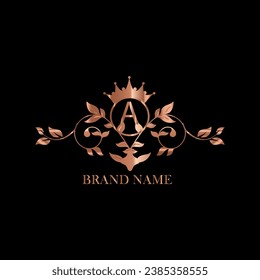 Luxury letter logo design with golden color