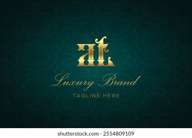AT LUXURY LETTER LOGO DESIGN. It is a luxury letter monogram logo, this logo is made by combining two letters