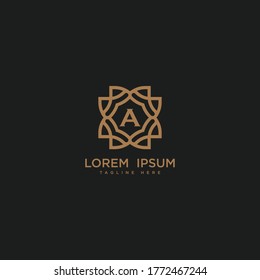luxury letter A logo design template. monogram initials sign symbol. elegant jewelry frame icon
