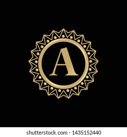 Luxury A letter logo design vector template