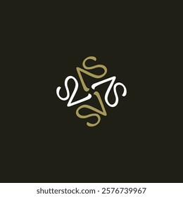luxury letter AS logo design. Vector illustration letter A and S. modern logo design vector icon template