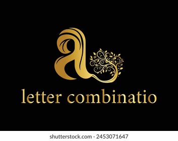 Luxury letter logo design vector,letter and tree logo