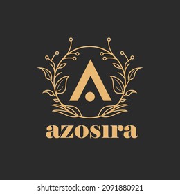 luxury letter A logo with floral elements, design inspiration vector template for logo boutique and clothing brand