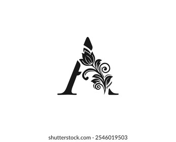 Logotipo De Letra Dibujado A Mano De Lujo. Elegante logotipo floral y adornado. Diseño caligráfico personalizado. Antiguas y Diseño Sofisticado. Atemporal, estilo real, refinado y con clase. Arte de logotipo personalizado hecho a mano.