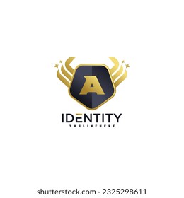 Luxury Letter A logo, gold Bull logo,head bull logo, monogram Logo Design Template