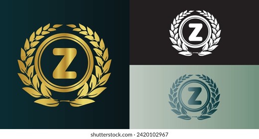 Logotipo de carta de lujo con conjunto de colores degradados