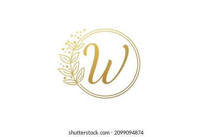 logotipo de letra de lujo con plantilla de diseño de hoja