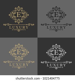 Luxury Letter Logo, Luxury Logos template flourishes calligraphic elegant ornament lines. Business sign, identity for Restaurant, Royalty, Boutique, Hotel, Heraldic, Jewelry, Fashion etc