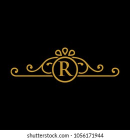 Luxury Letter Logo, Luxury Logos template flourishes calligraphic elegant ornament lines. Business sign, identity for Restaurant, Royalty, Boutique, Hotel, Heraldic, Jewelry, Fashion etc