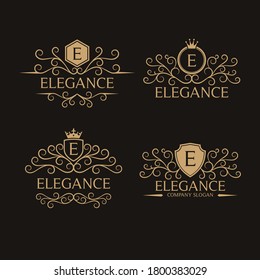 Logo-Set für Luxusbriefe auf Vektorgrafik