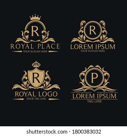 Logo-Set für Luxusbriefe auf Vektorgrafik