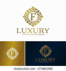 Luxury Letter Logo. Simple and elegant floral design logo, Elegant linear luxury vector logo design